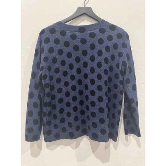 Hobbs London Blue Pok-a-dot Wool Cashmere Sweater Size medium - Picture 9 of 11